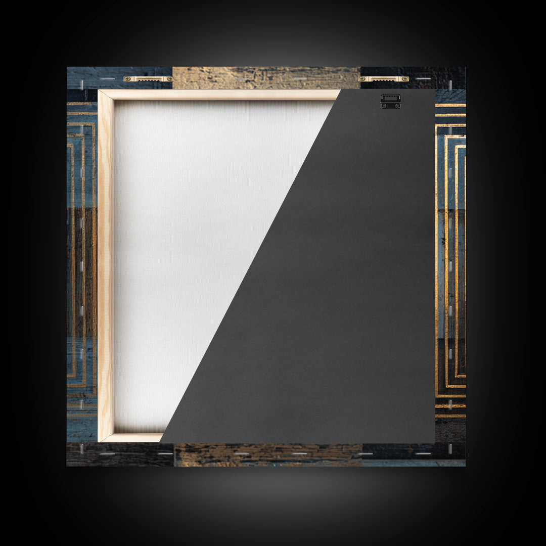 Soundwave Abstract with Black and Gold Lines Canvas Print, Recording Studio Art, Dtf Prints, Studio Decor, Fine Art, Analog, RSA-1x1-3