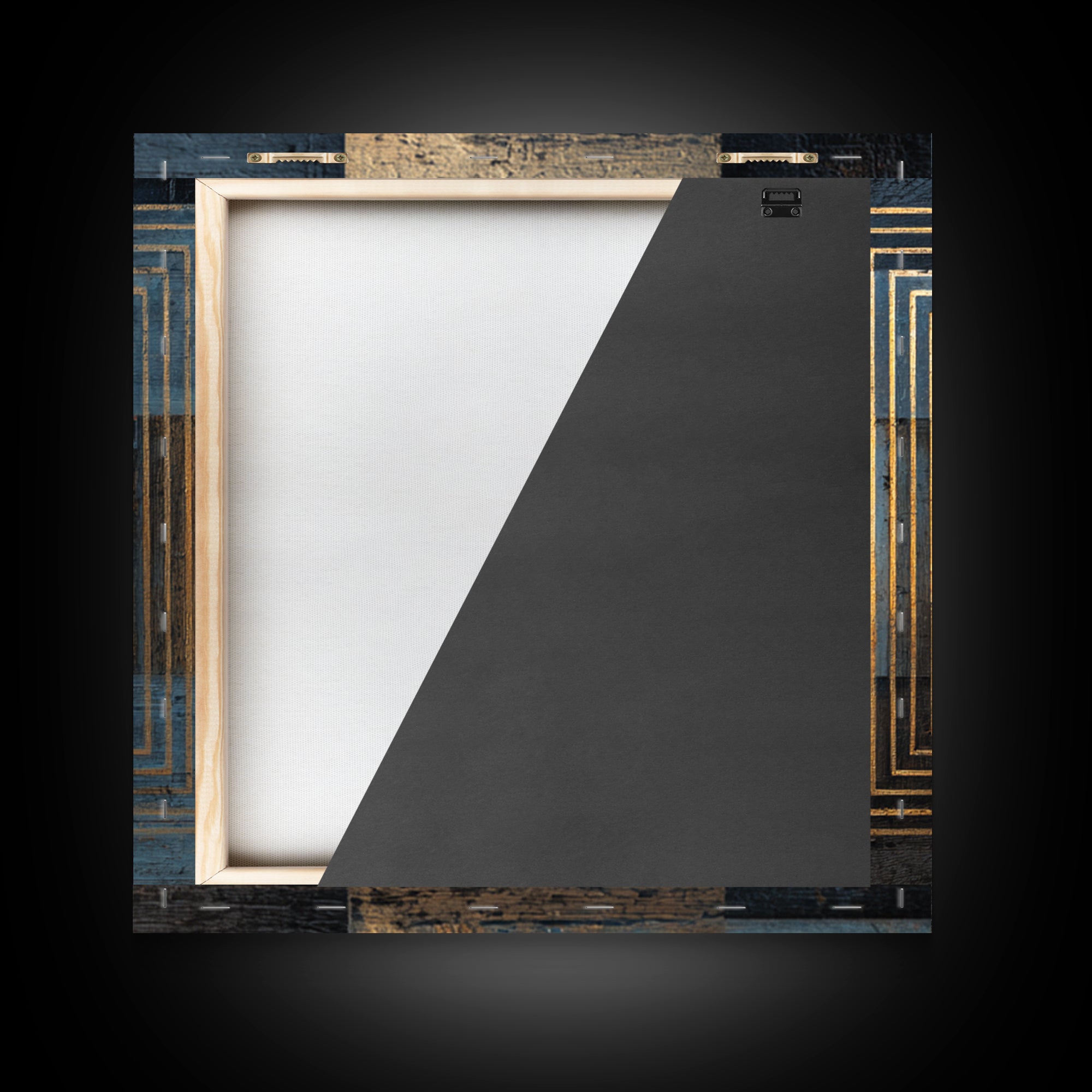 Soundwave Abstract with Black and Gold Lines Canvas Print, Recording Studio Art, Dtf Prints, Studio Decor, Fine Art, Analog, RSA-1x1-3
