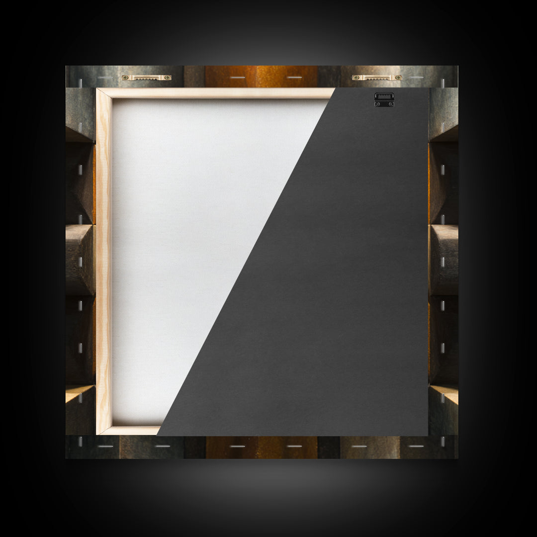 Sound Booth Foam Pattern Transformed into Design Framed Canvas Print, Recording Studio Art, Wall Decor, Studio Decor, Analog, RSA-1x1-48