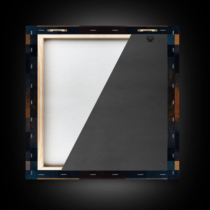 Album Cover Abstract Without Readable Text Framed Canvas Print, Recording Studio Art, Dtf Print, Studio Decor, Fine Art, Analog, RSA-1x1-70