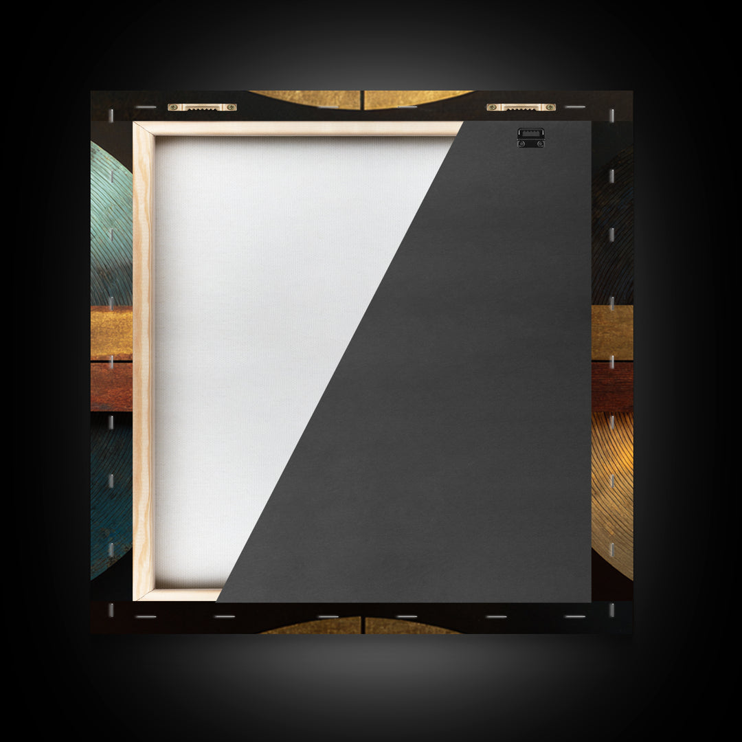 Gold Record Circular Composition Framed Canvas Print, Recording Studio Art, Downloadable Print, Studio Decor, Fine Art, Analog, RSA-1x1-71