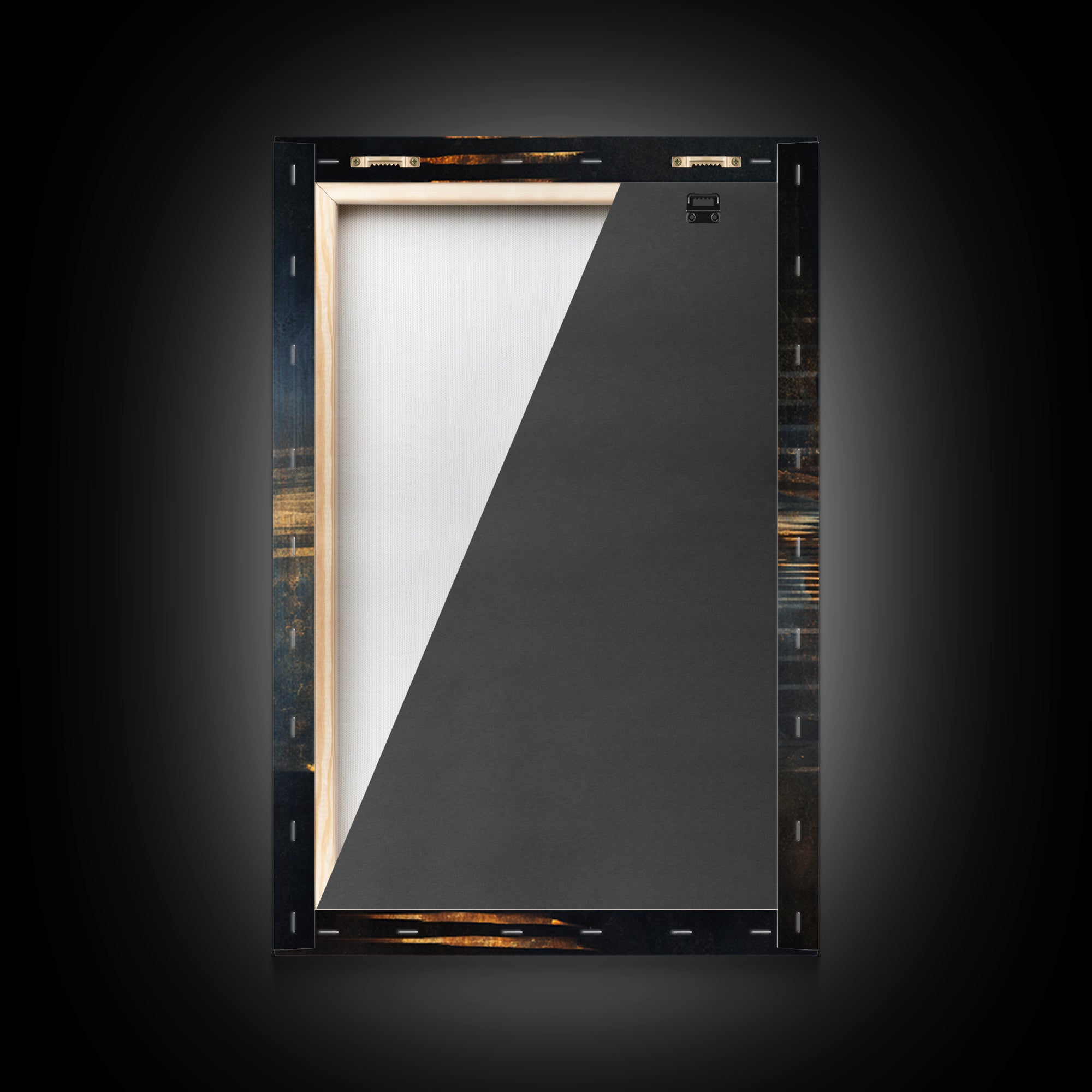 Soundwave Abstract with Black and Gold Lines Canvas Print, Recording Studio Art, Home Decor, Studio Decor, Abstract Art, Analog, RSA-2x3-35