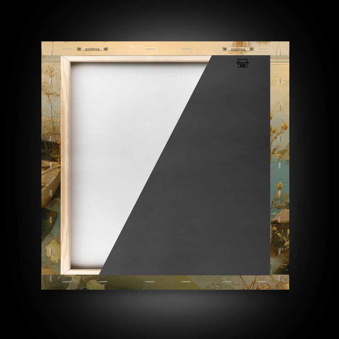 Winter Mountain Scene Framed Canvas Print, Rustic Art, Abstract Wall Art, Farmhouse Decor, Fine Art, Rustic, Landscape Art, RUS-1x1-47
