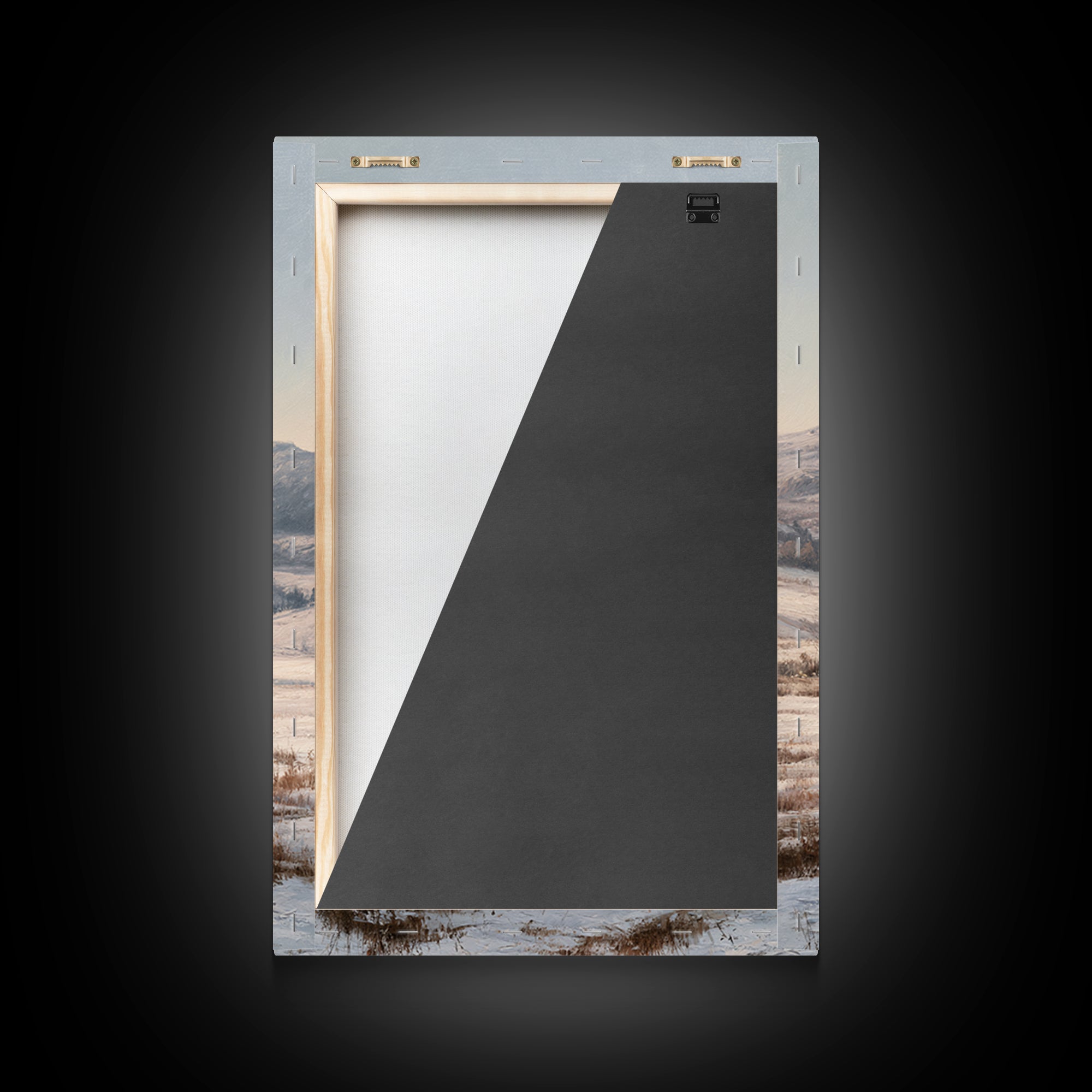 Winter Mountain Scene Framed Canvas Print, Rustic Art, Textured Painting, Farmhouse Decor, Oil Painting, Rustic, Digital Print, RUS-2x3-55