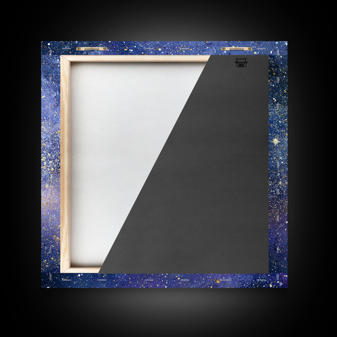 Distant Star Cluster Framed Canvas Print, Space Art, Digital Art, Spa Decor, Serenity, Modern Wall Art, Living Room Wall Art, SAR-1x1-44