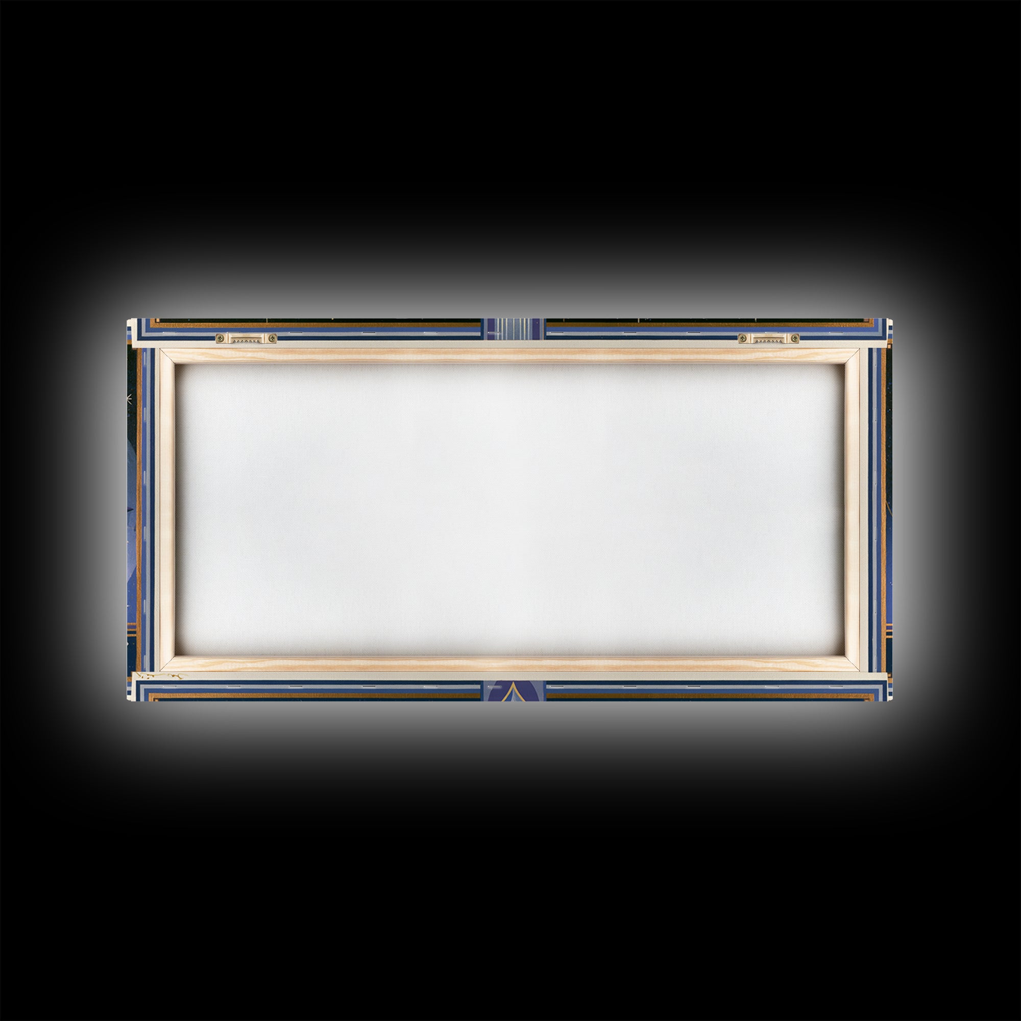 Retro Space Poster Framed Canvas Print, Space Art, Canvas Wall Art, Spa Decor, Fine Art, Serenity, Gallery Decor, Neutral Decor, SAR-2x1-65
