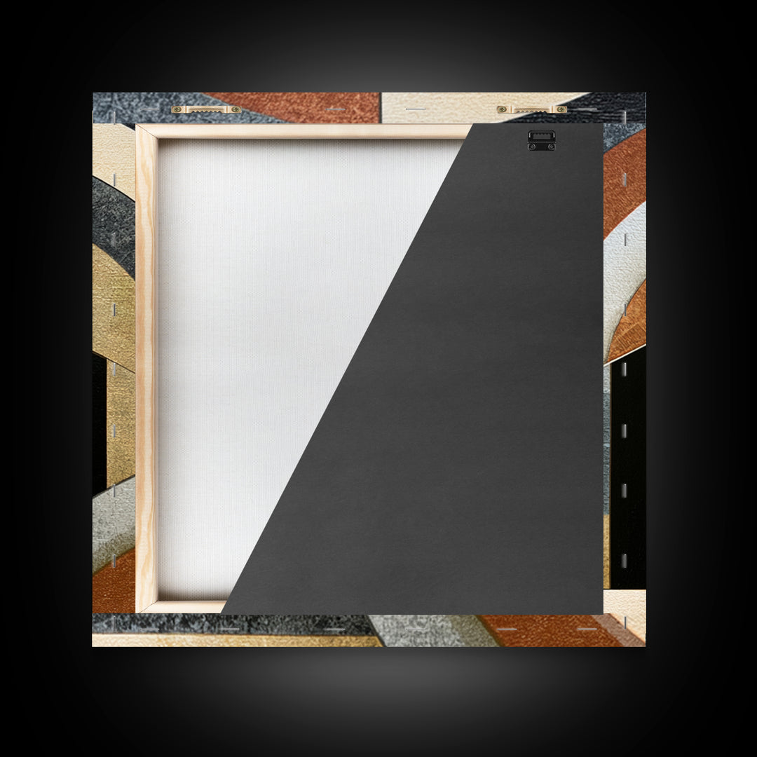 Simple Black House Shape Canvas Print, Scandinavian Art, Boho Wall Art, Living Room Decor, Abstract Art, Nordic, Modern Decor, SCA-1x1-31