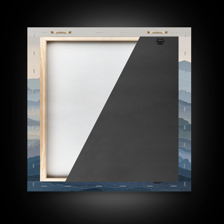 Muted Mountain Layers Framed Canvas Print, Scandinavian Art, Gallery Decor, Living Room Decor, Fine Art, Nordic, Home Decor, SCA-1x1-32