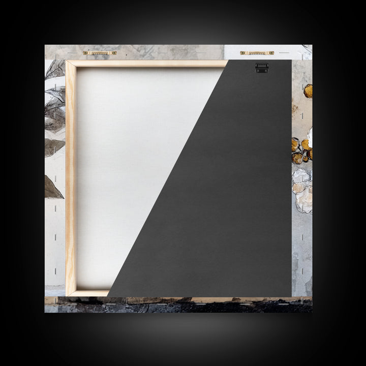 Soft Wool Texture Abstract Framed Canvas Print, Scandinavian Art, Statement Artwork, Living Room Decor, Abstract Art, Nordic, SCA-1x1-67