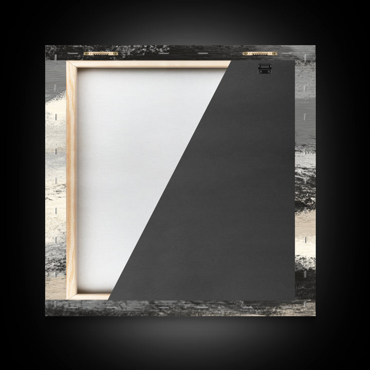 Herringbone Monochrome Pattern Framed Canvas Print, Scandinavian Art, Gallery Decor, Living Room Decor, Fine Art, Nordic, SCA-1x1-70