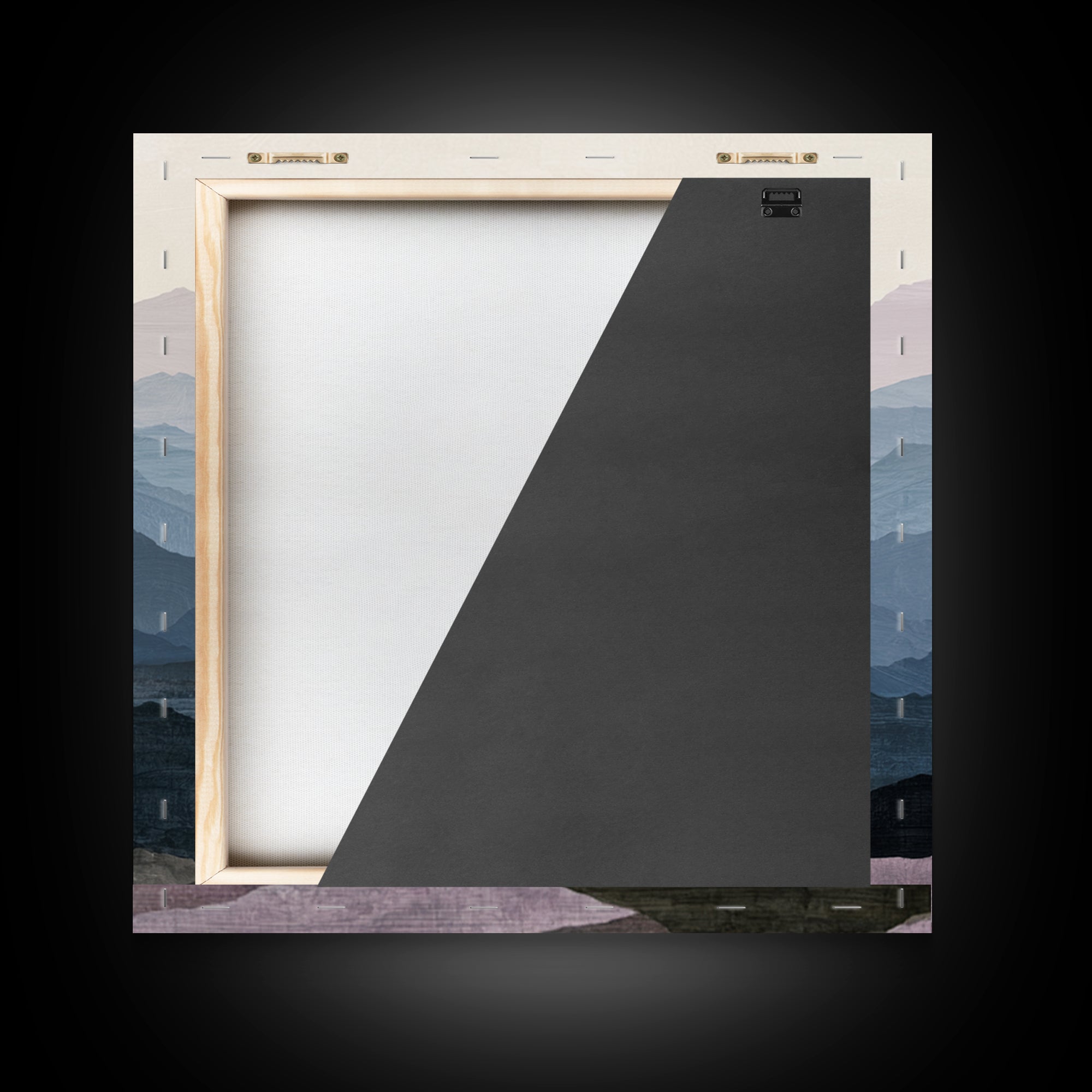 Muted Mountain Layers Framed Canvas Print, Scandinavian Art, Statement Artwork, Living Room Decor, Fine Art, Nordic, Art Print, SCA-1x1-80