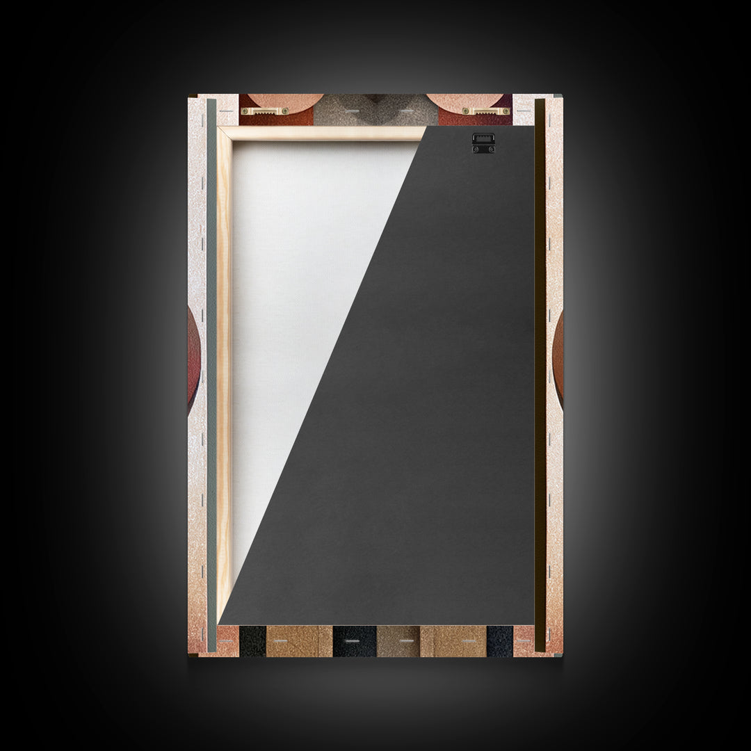 Geometric Bear with Muted Colors Framed Canvas Print, Scandinavian Art, Modern Wall Art, Living Room Decor, Abstract Art, SCA-2x3-53