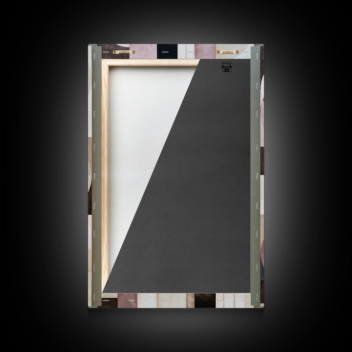 Soft Beige Geometric Abstraction Framed Canvas Print, Scandinavian Art, Living Room Wall Art, Living Room Decor, Abstract Art, SCA-2x3-59