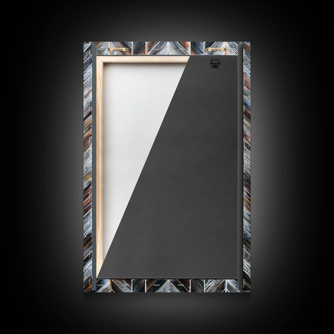Herringbone Monochrome Pattern Framed Canvas Print, Scandinavian Art, Decor, Living Room Decor, Fine Art, Nordic, Printable Art, SCA-2x3-6