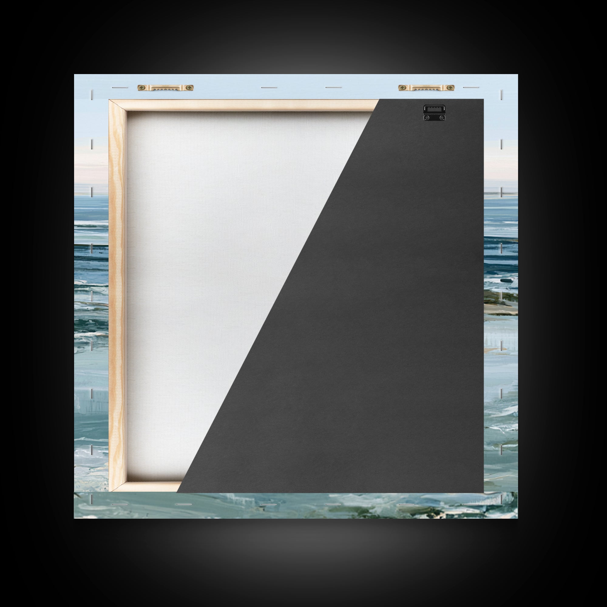 Calm Blue Horizon Framed Canvas Print, Seascape Art, Living Room Decor, Coastal Decor, Oil Painting, Seascape, Gallery Decor, SEA-1x1-2