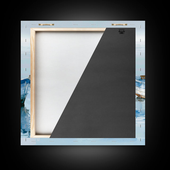 Minimal Horizon Line Framed Canvas Print, Seascape Art, Textured Painting, Coastal Decor, Oil Painting, Seascape, SEA-1x1-88