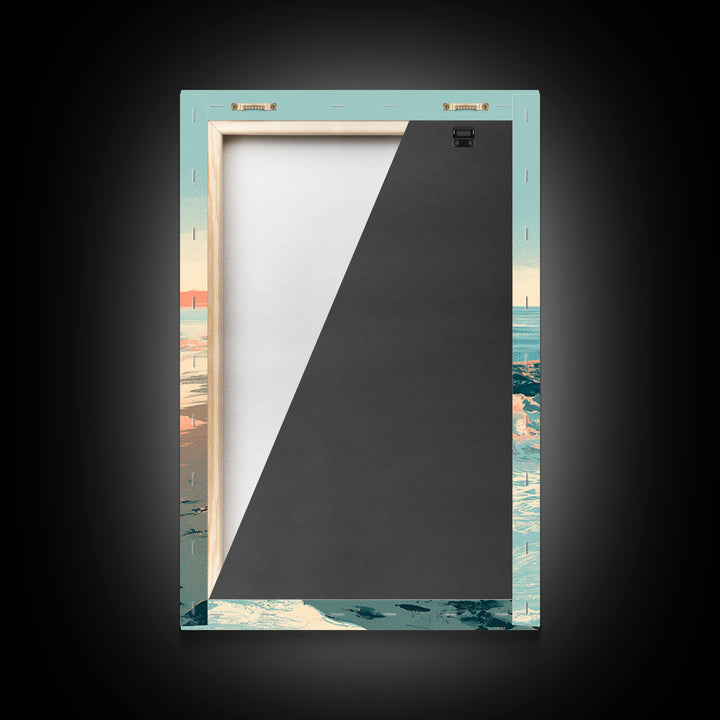 Calm Blue Horizon Framed Canvas Print, Seascape Art, Contemporary Art, Coastal Decor, Fine Art, Seascape, Canvas Wall Art, SEA-2x3-34