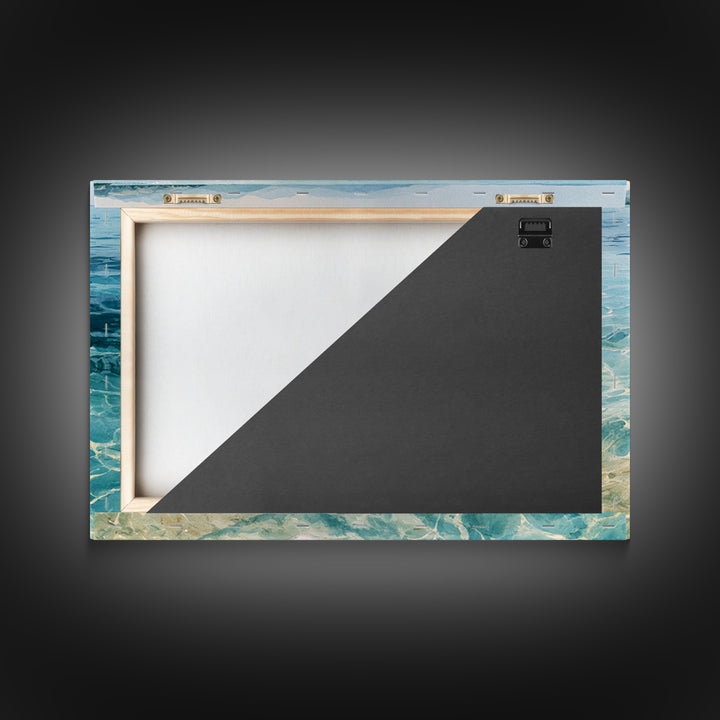 Tropical Lagoon with Transparent Shallows Framed Canvas Print, Seascape Art, Oil Painting, Coastal Decor, Fine Art, Seascape, SEA-3x2-14