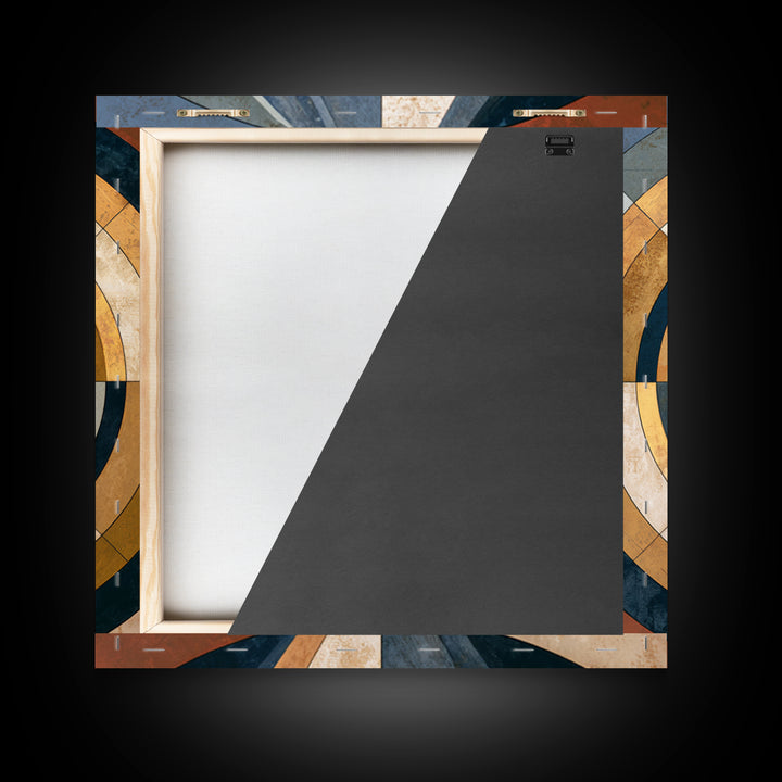 Concentric Circles and Triangles Framed Canvas Print, Sacred Geometry Art, Fine Art Print, Living Room Decor, Abstract Art, SGA-1x1-57