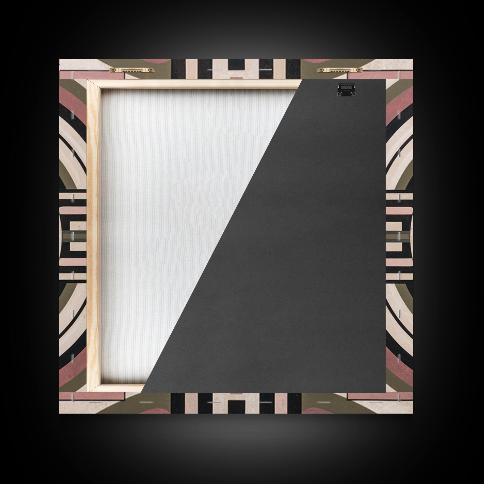 Abstract Temple Plan Made from Sacred Lines Framed Canvas Print, Sacred Geometry Art, Decorations, Living Room Decor, Geometry, SGA-1x1-61