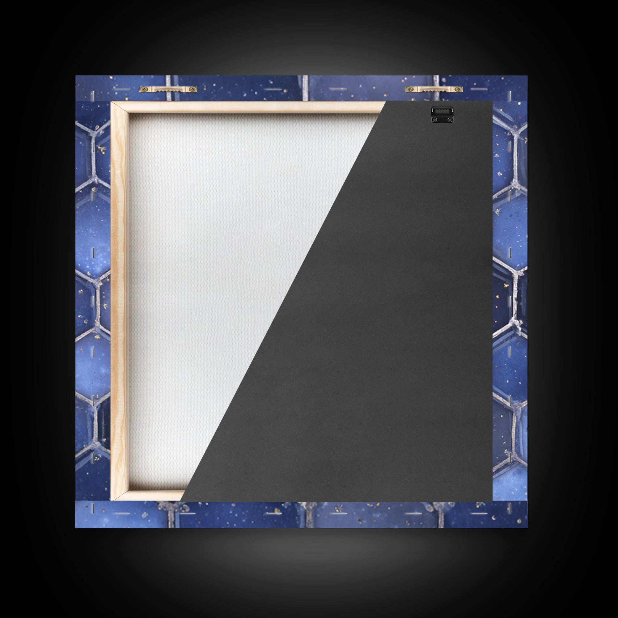 Hexagon Honeycomb Pattern Framed Canvas Print, Sacred Geometry Art, Textured Painting, Living Room Decor, Fine Art, Geometry, SGA-1x1-88