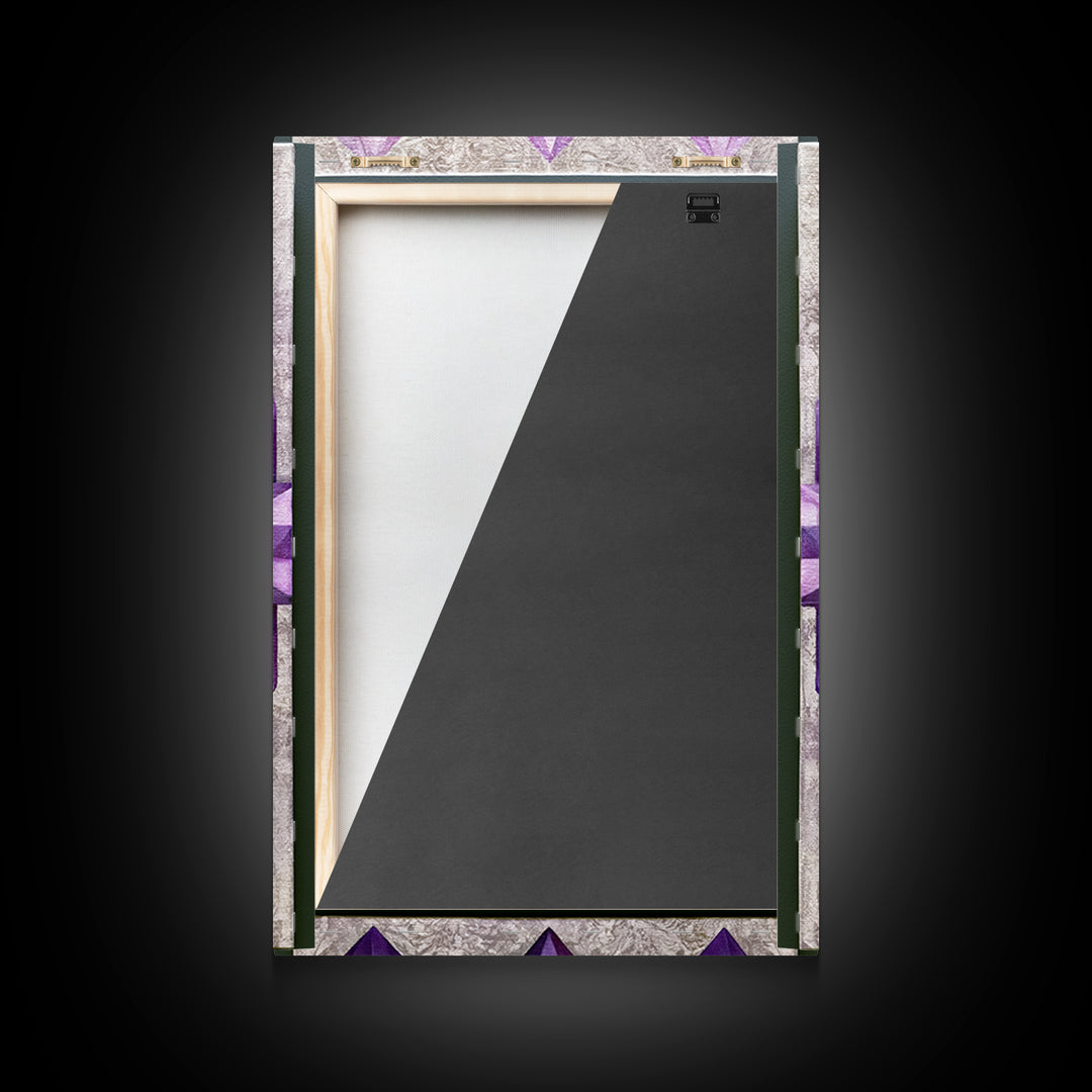 Crystal Grid Pattern Framed Canvas Print, Sacred Geometry Art, Digital Art, Living Room Decor, Geometry, Minimalist Wall Art, SGA-2x3-13