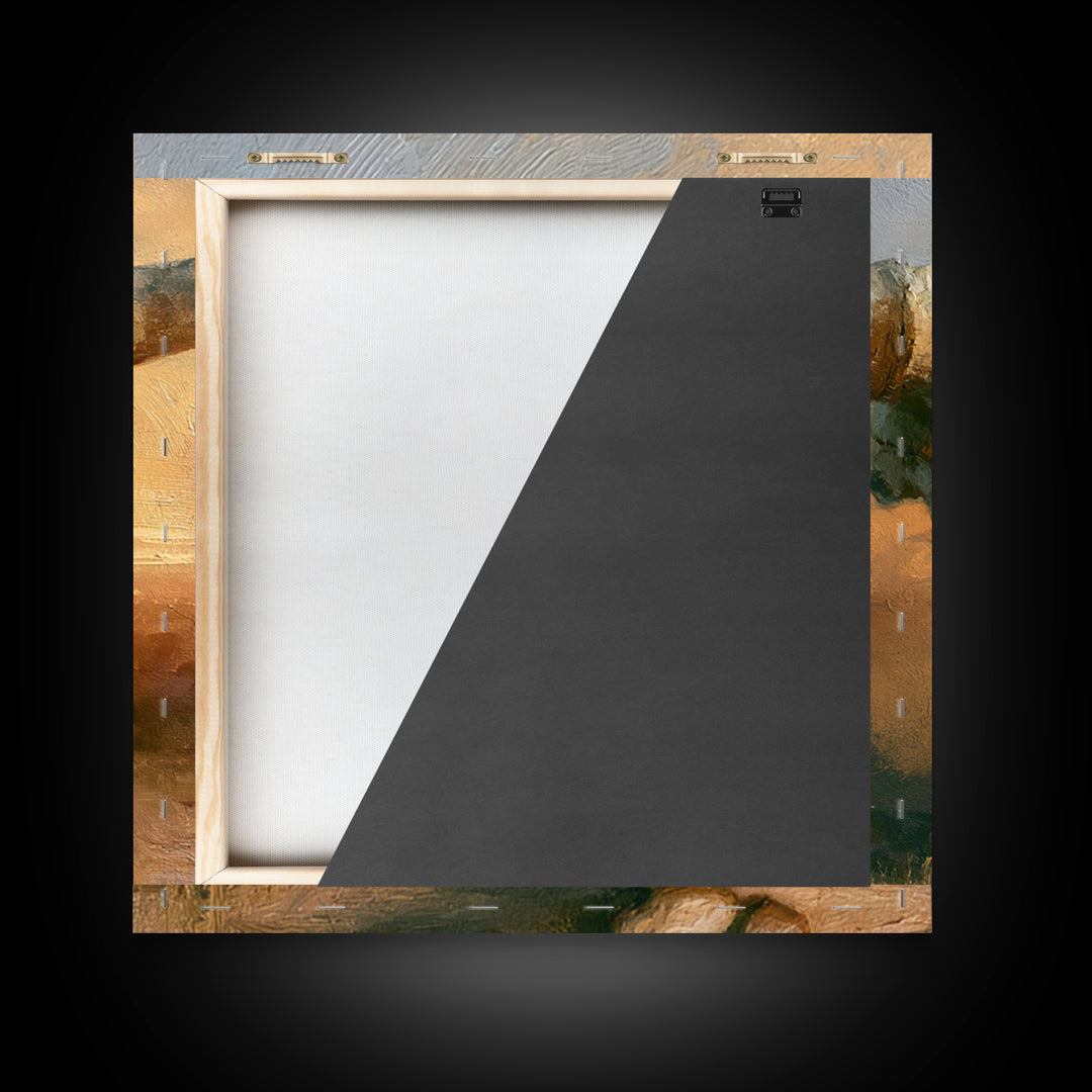 Sun Bleached Longhorn Skull Still Life Framed Canvas Print, Southwestern Art, Southwestern Decor, Abstract Art, Mesa, SOU-1x1-33