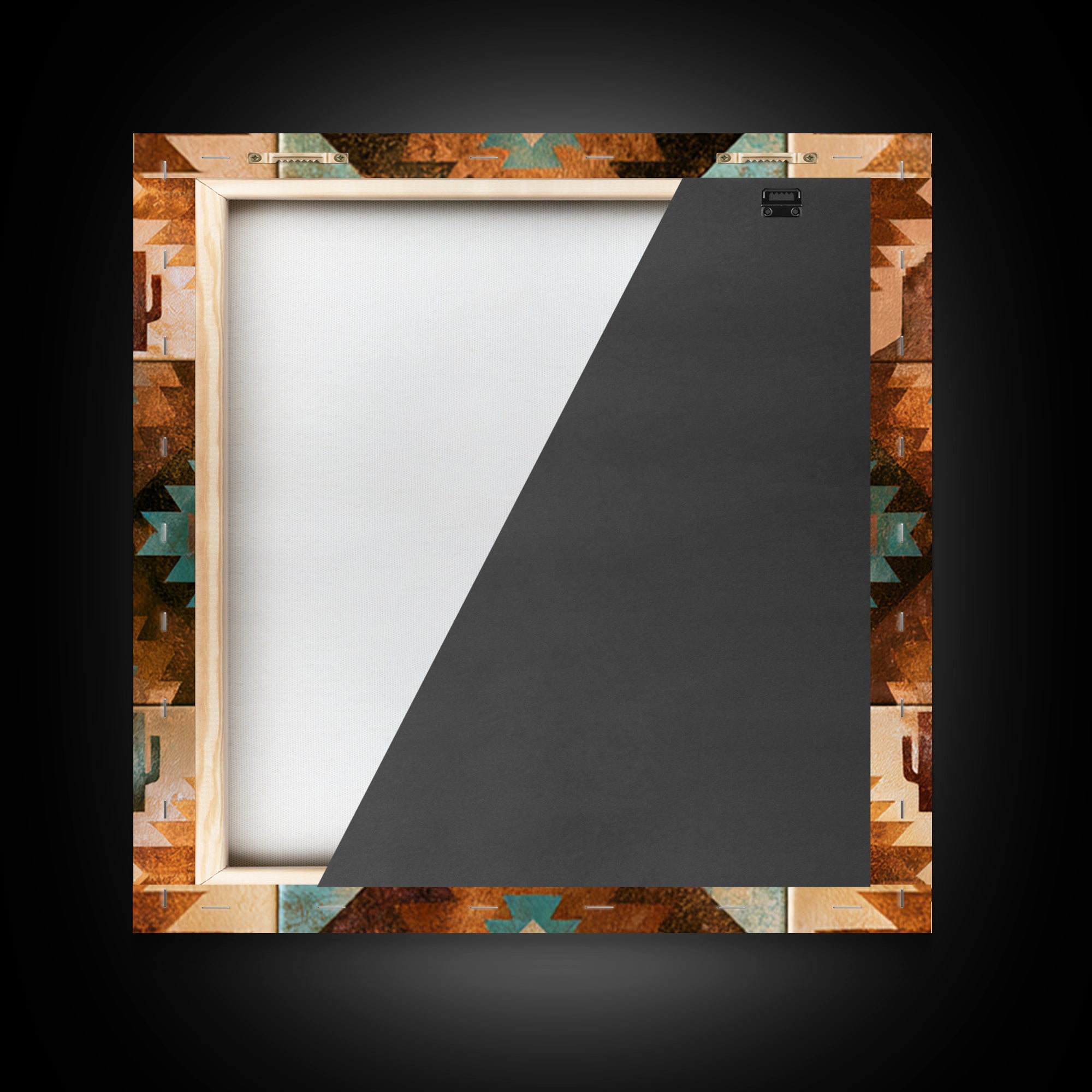 Navajo Geometric Pattern Framed Canvas Print, Southwestern Art, Western Wall Art, Southwestern Decor, Abstract Art, Mesa, SOU-1x1-52