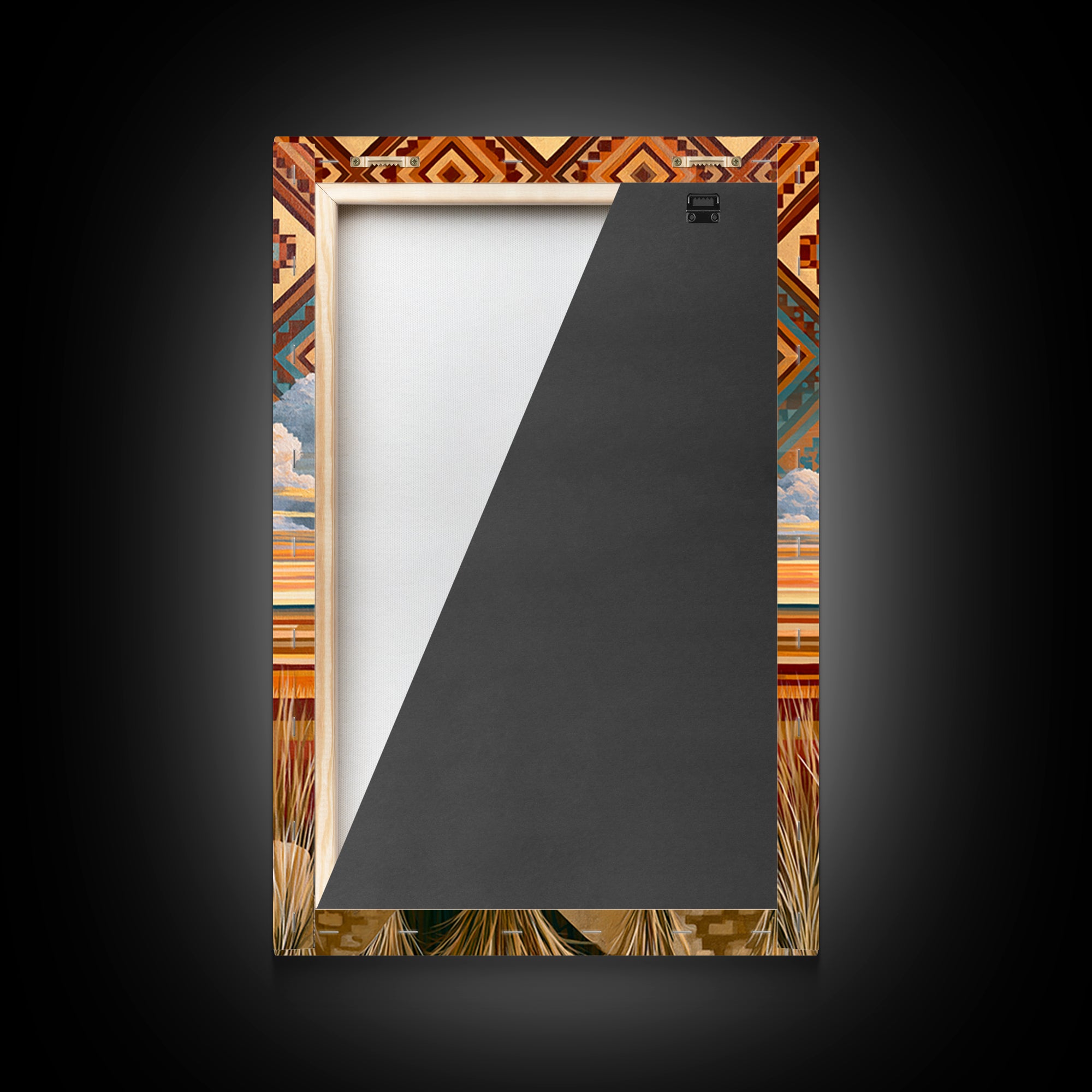 Navajo Geometric Pattern Framed Canvas Print, Southwestern Art, Original Art, Southwestern Decor, Abstract Art, Mesa, SOU-2x3-60