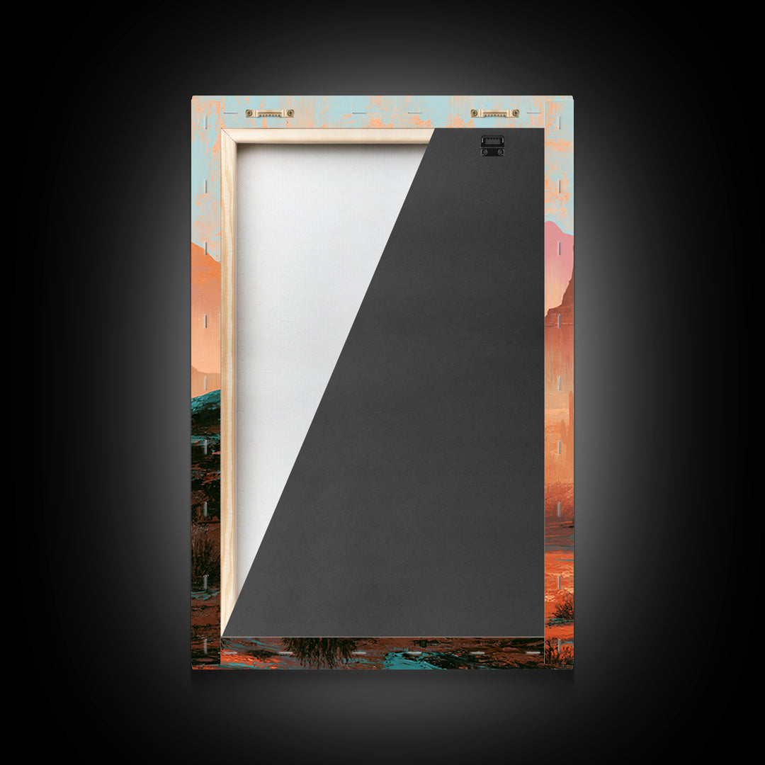 Monument Valley Silhouette Canvas Print, Southwestern Art, Oil Painting, Southwestern Decor, Fine Art, Mesa, Oil Paintings, SOU-2x3-66