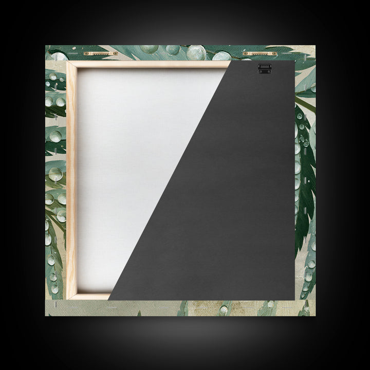 Fern Leaf Closeup Framed Canvas Print, Spa Art, Dog Wall Art, Spa Decor, Watercolor Art, Serenity, Dog Canvas, SPA-1x1-11