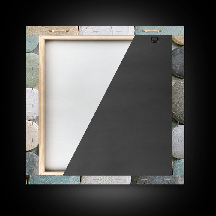 Pebble Texture Abstract Framed Canvas Print, Spa Art, Fashion Wall Art, Spa Decor, Abstract Art, Serenity, Modern Decor, SPA-1x1-39