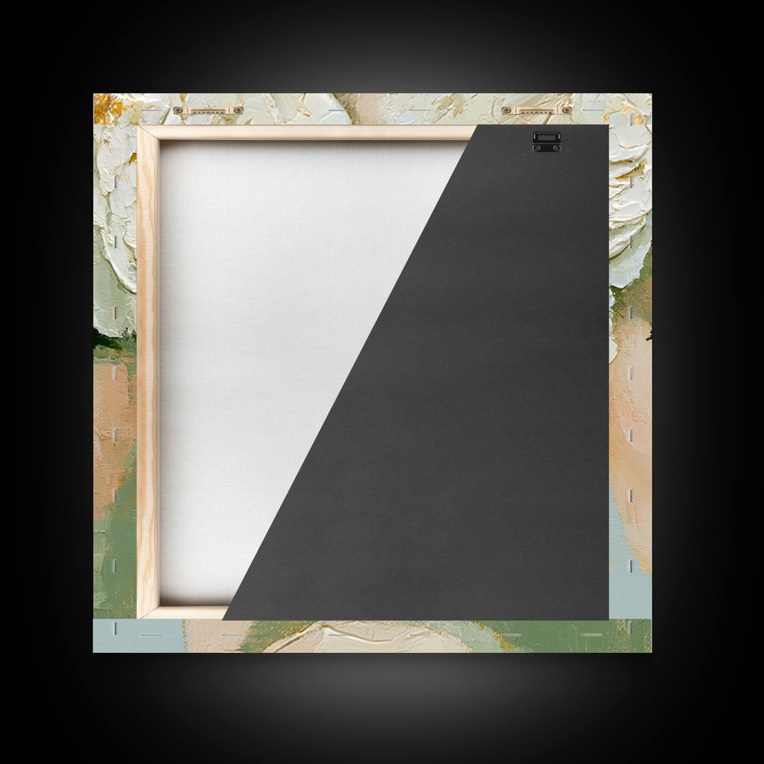 Minimal Face with Closed Eyes and Flowers Framed Canvas Print, Spa Art, Dog Groomer Gifts, Spa Decor, Fine Art, Serenity, SPA-1x1-43