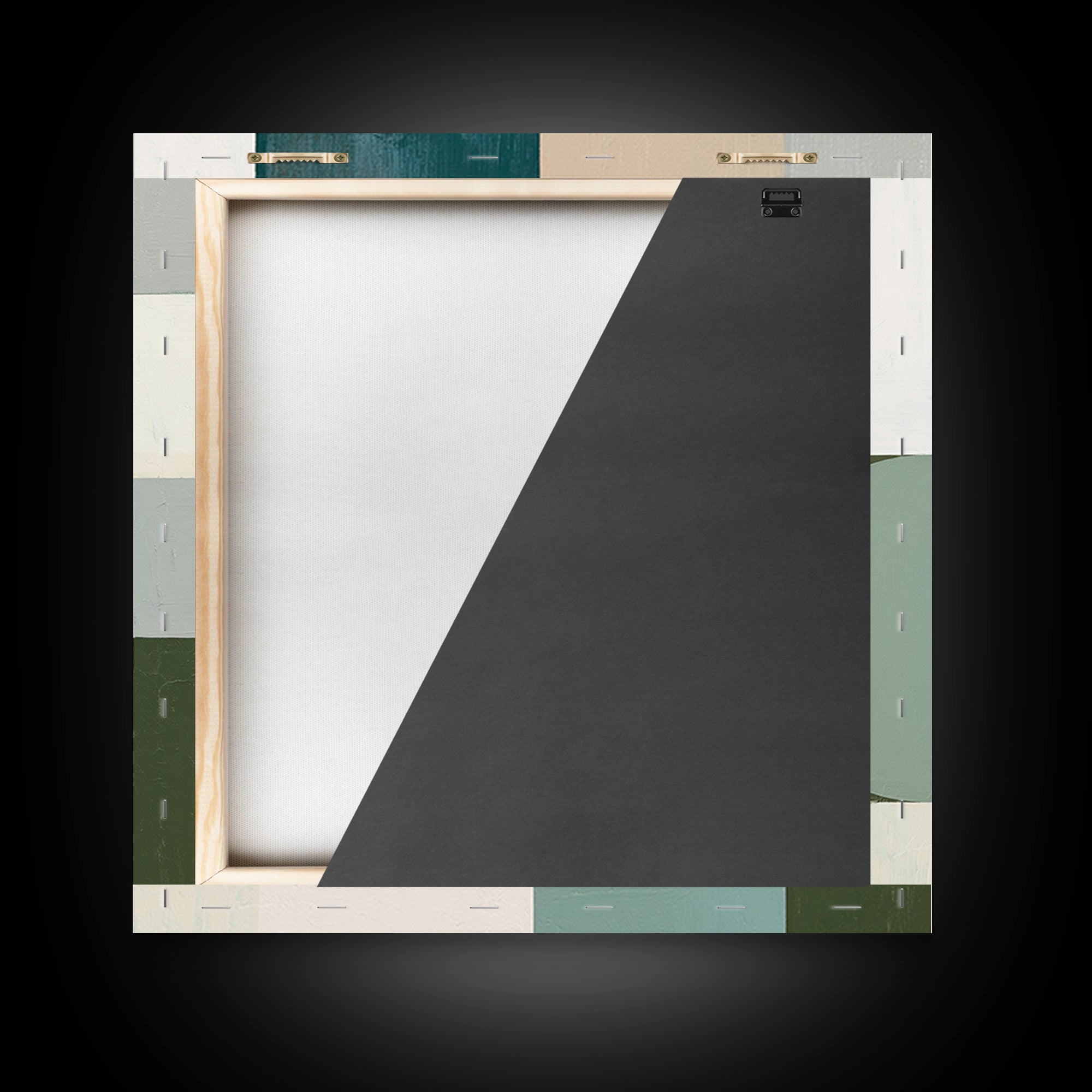 Sage and Ivory Geometric Calm Composition Canvas Print, Spa Art, Luxury Decor, Spa Decor, Abstract Art, Serenity, SPA-1x1-45