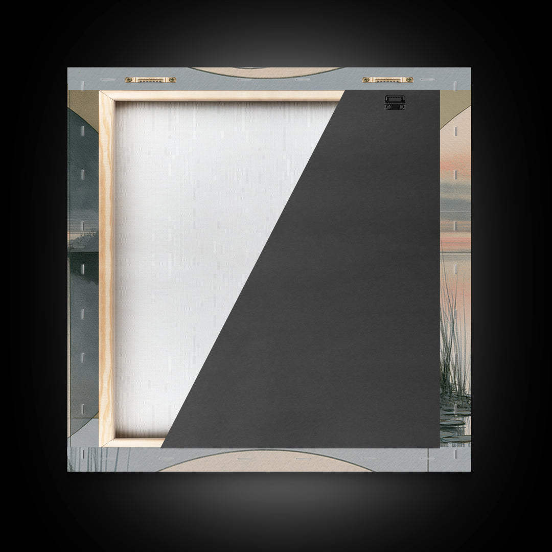 Moonlit Lake Reflection Framed Canvas Print, Spa Art, Feminine Wall Art, Spa Decor, Fine Art, Serenity, Hair Salon Wall Art, SPA-1x1-47