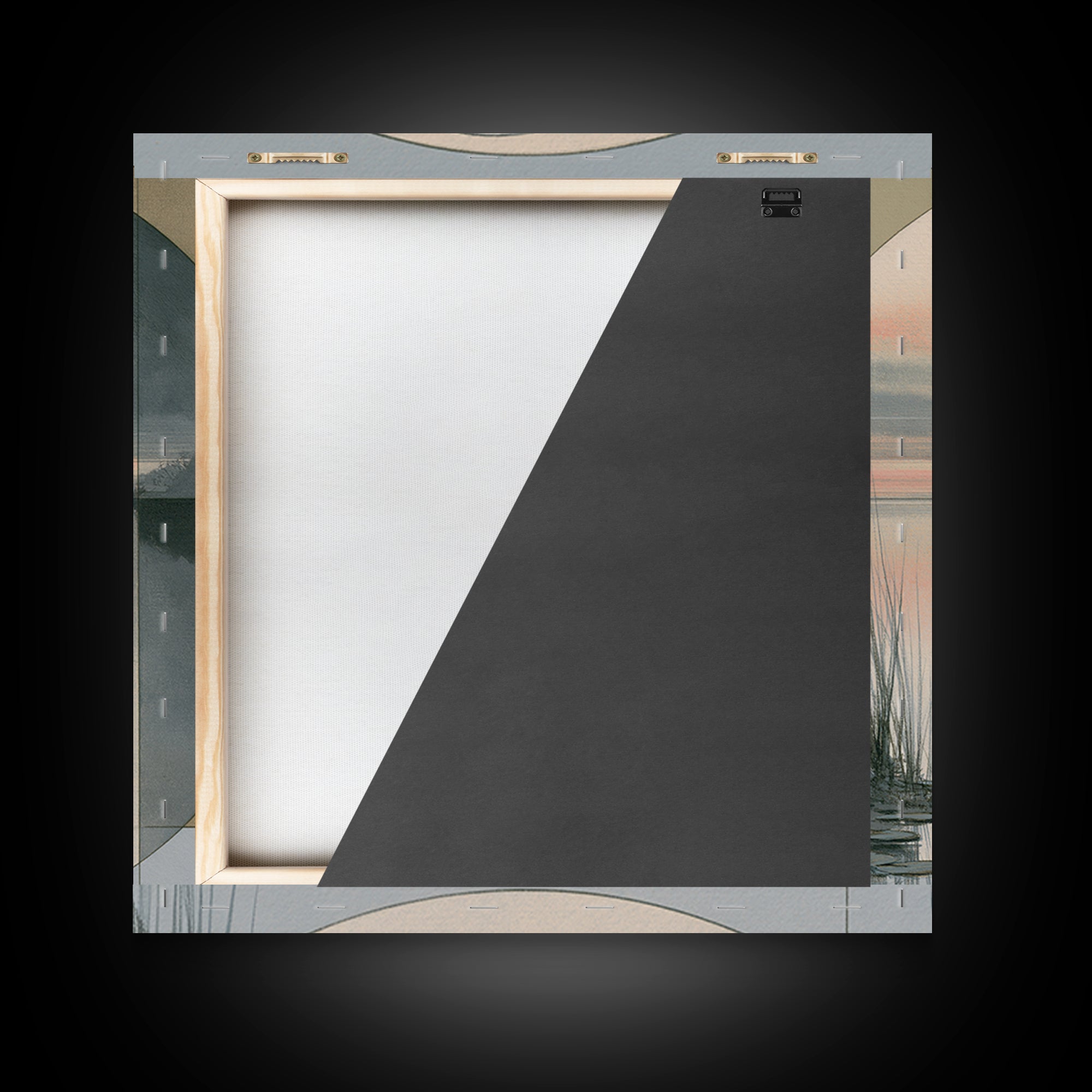 Moonlit Lake Reflection Framed Canvas Print, Spa Art, Feminine Wall Art, Spa Decor, Fine Art, Serenity, Hair Salon Wall Art, SPA-1x1-47