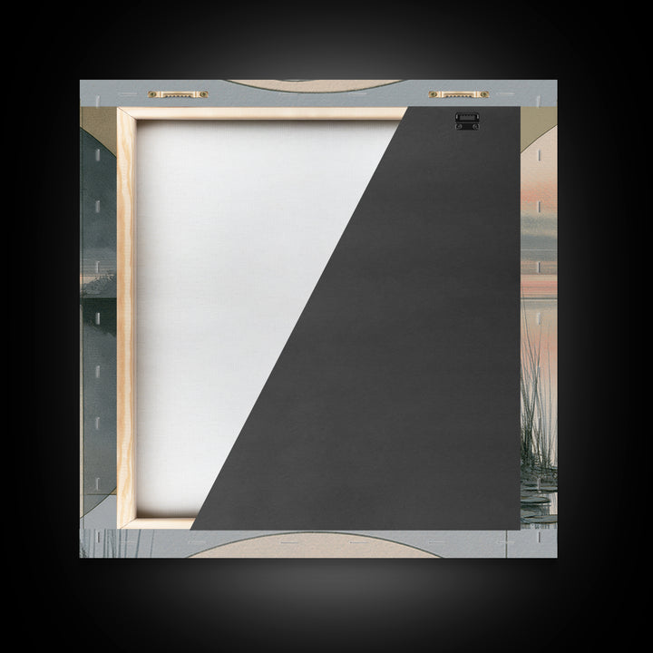 Moonlit Lake Reflection Framed Canvas Print, Spa Art, Feminine Wall Art, Spa Decor, Fine Art, Serenity, Hair Salon Wall Art, SPA-1x1-47