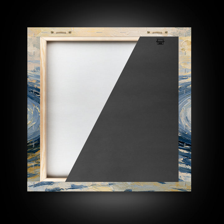 Abstract Water Ripples Framed Canvas Print, Spa Art, City Art, Spa Decor, Abstract Art, Serenity, Boho Decor, SPA-1x1-6