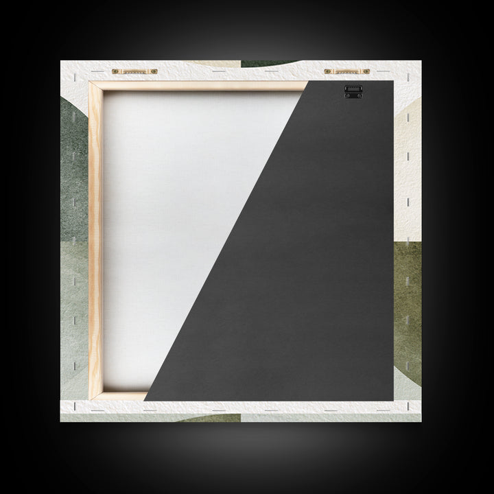Sage and Ivory Geometric Calm Composition Canvas Print, Spa Art, Luxury Decor, Spa Decor, Abstract Art, Serenity, SPA-1x1-69