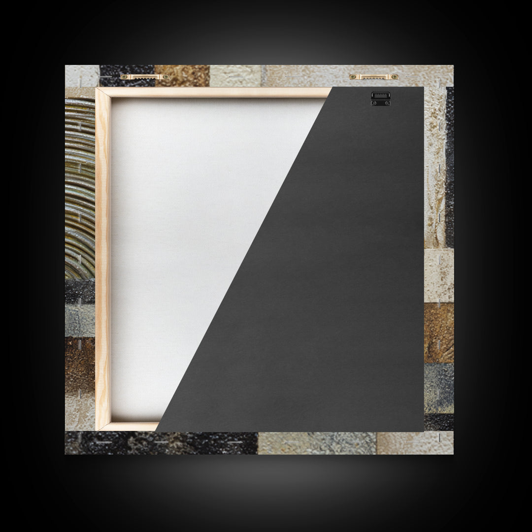 Sage and Ivory Geometric Calm Composition Framed Canvas Print, Spa Art, Wall Art, Spa Decor, Abstract Art, Serenity, SPA-1x1-93