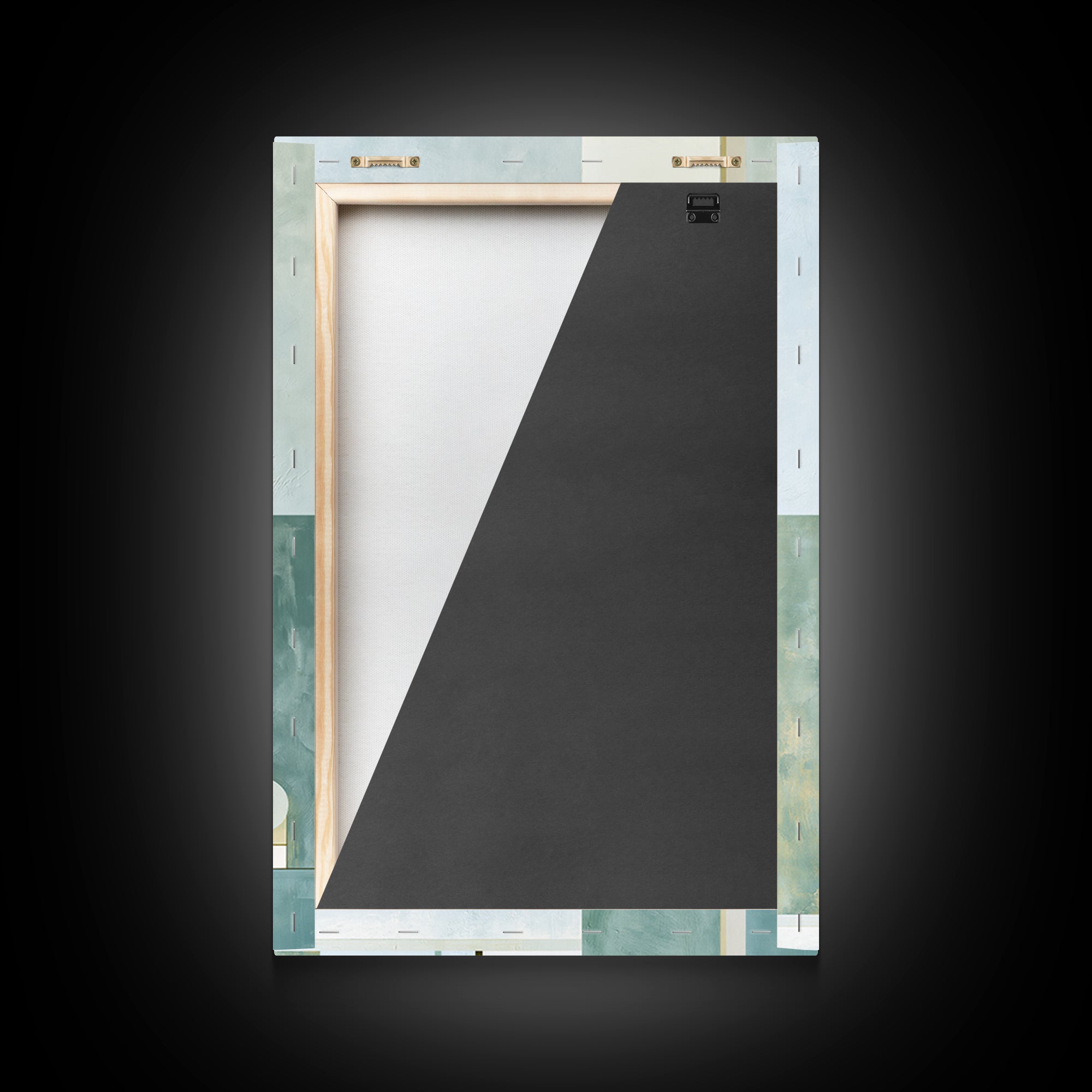 Sage and Ivory Geometric Calm Composition Framed Canvas Print, Spa Art, Abstract Print, Spa Decor, Abstract Art, Serenity, SPA-2x3-53