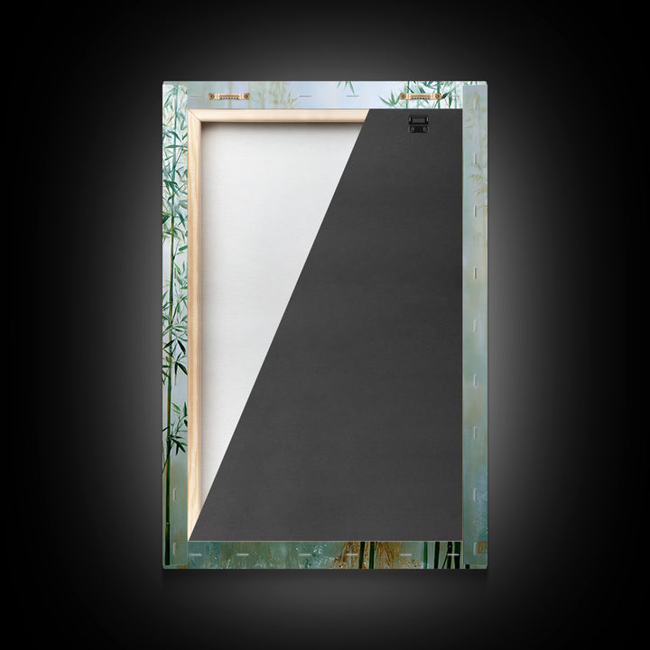 Misty Bamboo Forest Framed Canvas Print, Spa Art, Salon Decor, Spa Decor, Oil Painting, Serenity, Statement Artwork, Boho Decor, SPA-2x3-85