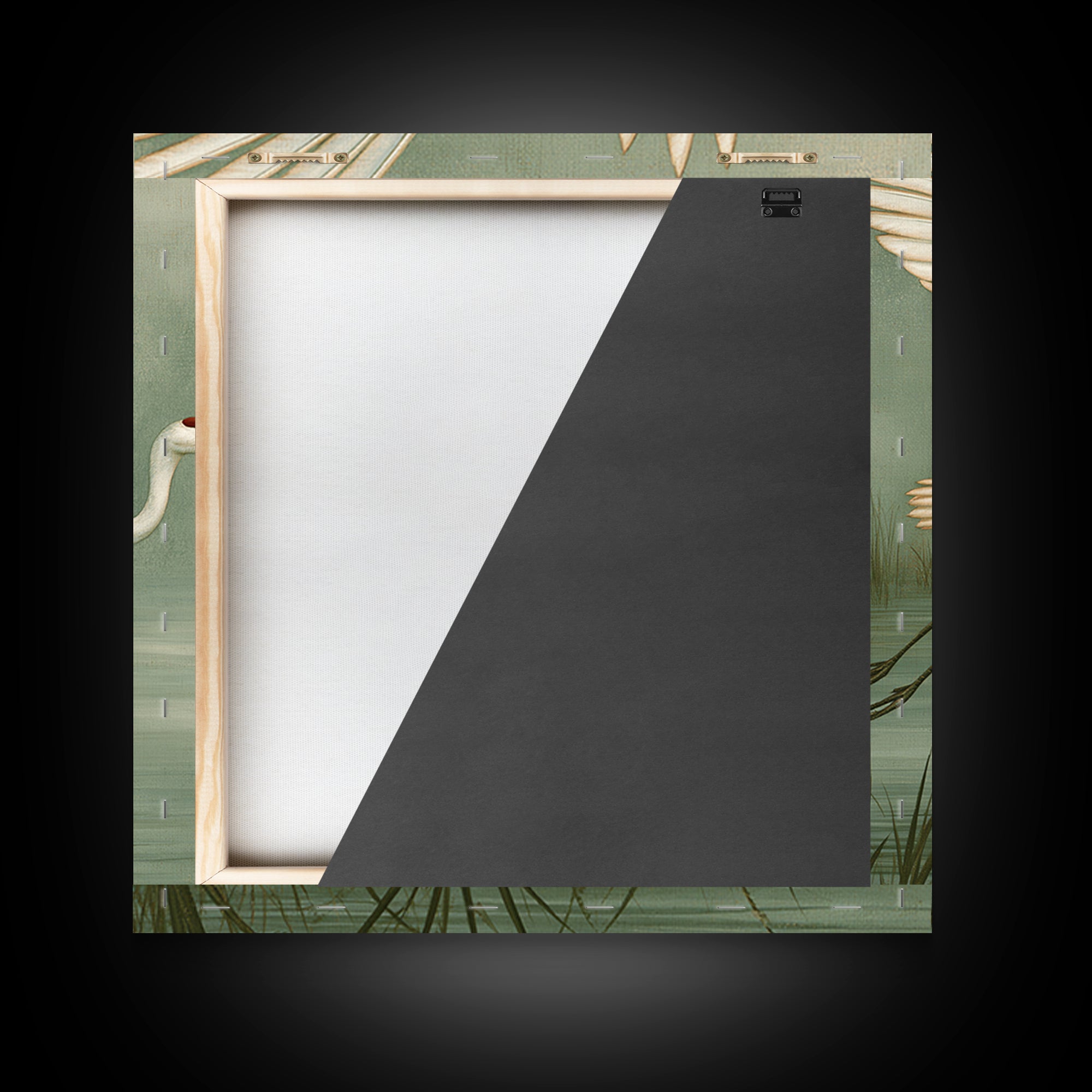 White Crane Flying Framed Canvas Print, Spiritual Art, Room Decor, Living Room Decor, Oil Painting, Spirit, Digital Print, SPI-1x1-48