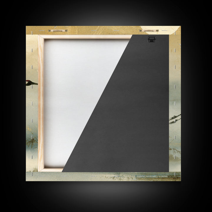 White Crane Flying Framed Canvas Print, Spiritual Art, Contemporary Art, Living Room Decor, Fine Art, Spirit, Minimalist Decor, SPI-1x1-72