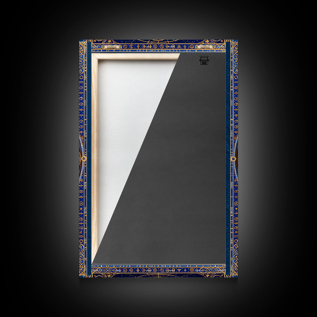Sun and Moon Spiritual Balance Composition Framed Canvas Print, Spiritual Art, Boho Decor, Living Room Decor, Fine Art, Spirit, SPI-2x3-88