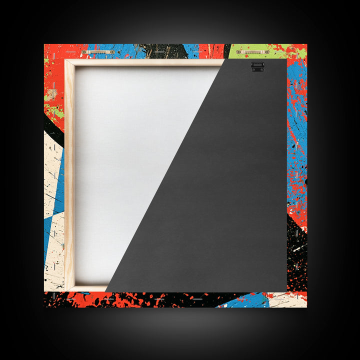 Skate Ramp Pattern Framed Canvas Print, Street Art, Original Artwork, Living Room Decor, Fine Art, Urban, Textured Painting, STR-1x1-70