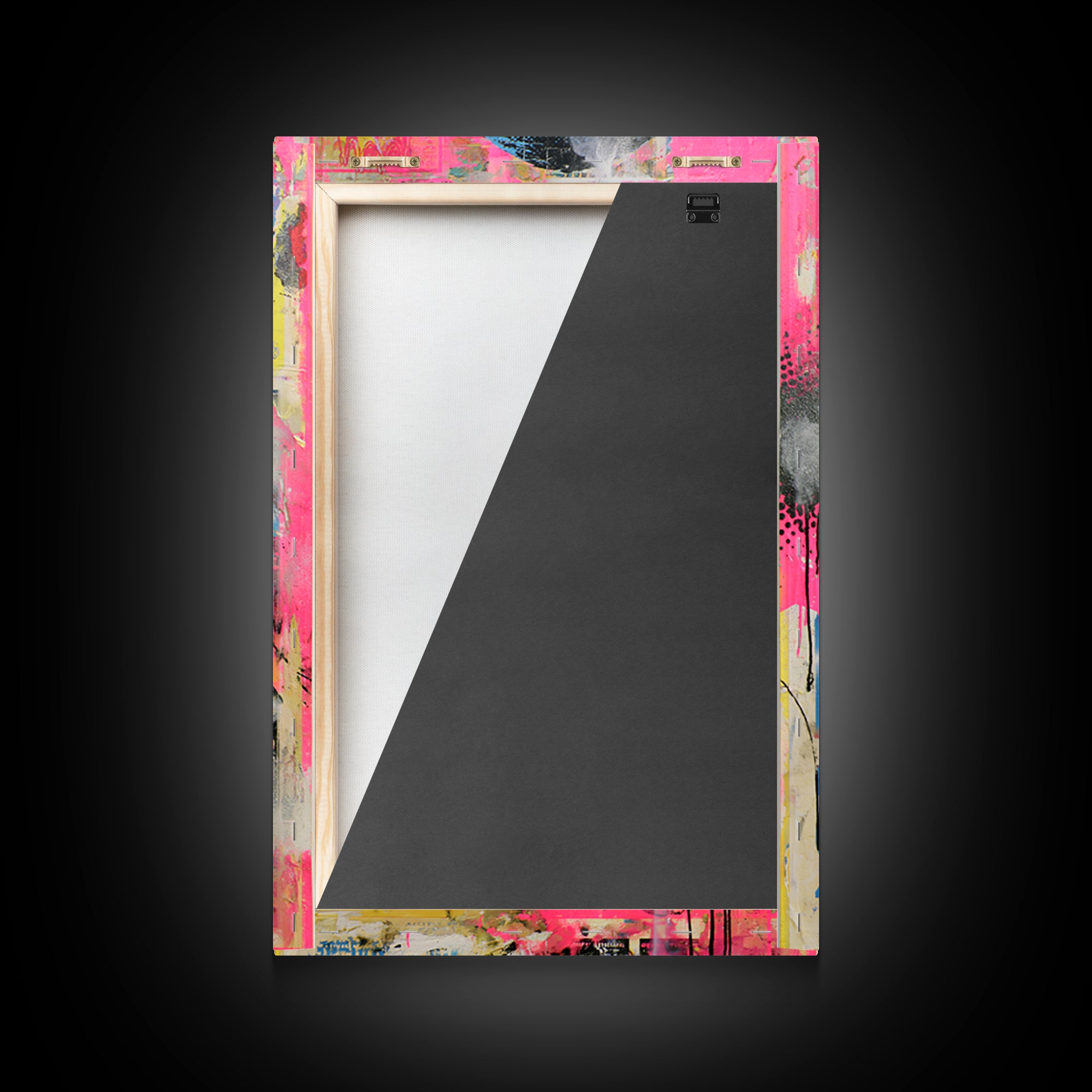 Masked Figure Surrounded by Aerosol Clouds Framed Canvas Print, Street Art, Luxury Decor, Living Room Decor, Fine Art, Urban, STR-2x3-44