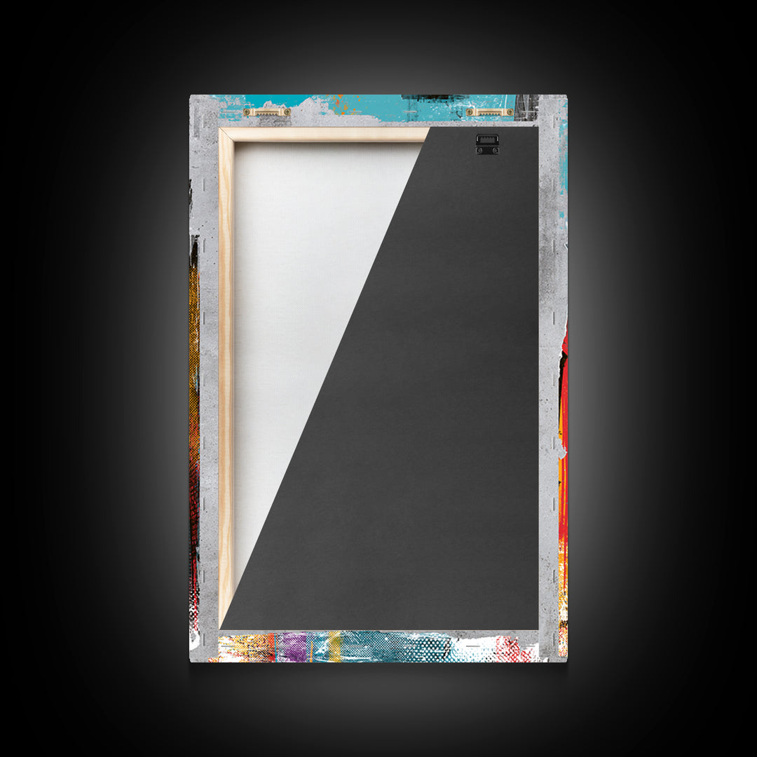 Urban Skyline Made from Stencil Layers Canvas Print, Street Art, Canvas, Living Room Decor, Fine Art, Urban, Colorful Wall Art, STR-2x3-70