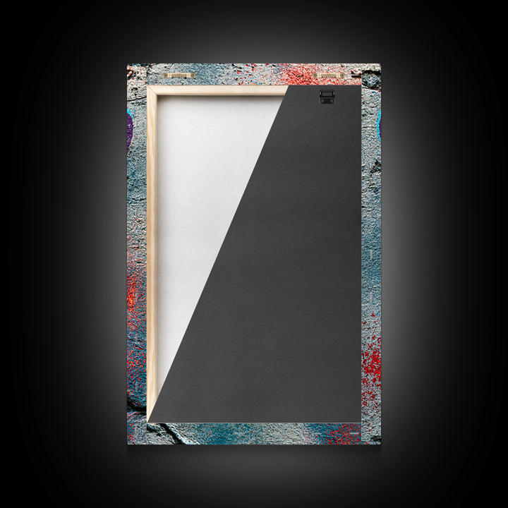 Spray Painted Butterfly on Cracked Concrete Canvas Print, Street Art, Abstract Art, Living Room Decor, Fine Art, Urban, STR-2x3-79