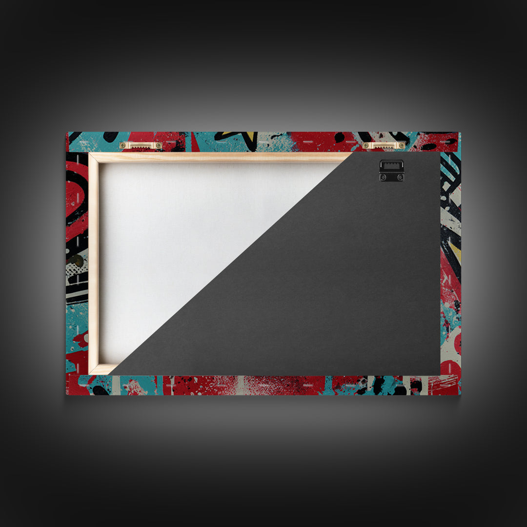Drippy Crown and Stars Composition Framed Canvas Print, Street Art, Abstract, Living Room Decor, Fine Art, Urban, Luxury Decor, STR-3x2-24